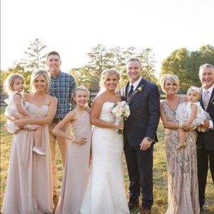 Adrianna Papell taupe/sequined Gown. Sz 4